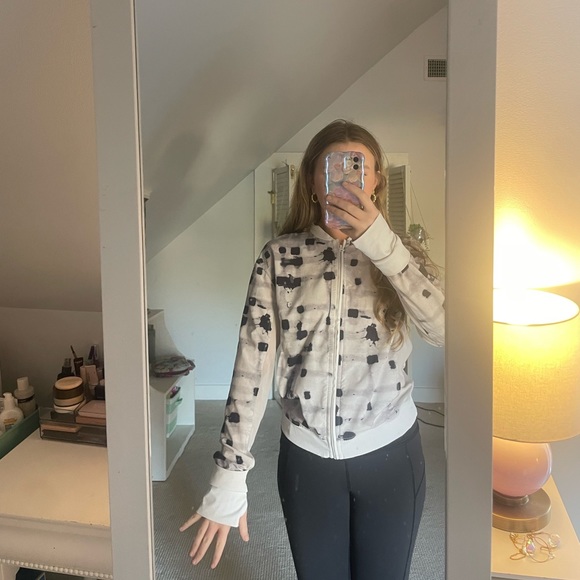 Women Lululemon Noir Jacket II Ghost Weave White black/White size 6 - Picture 6 of 10